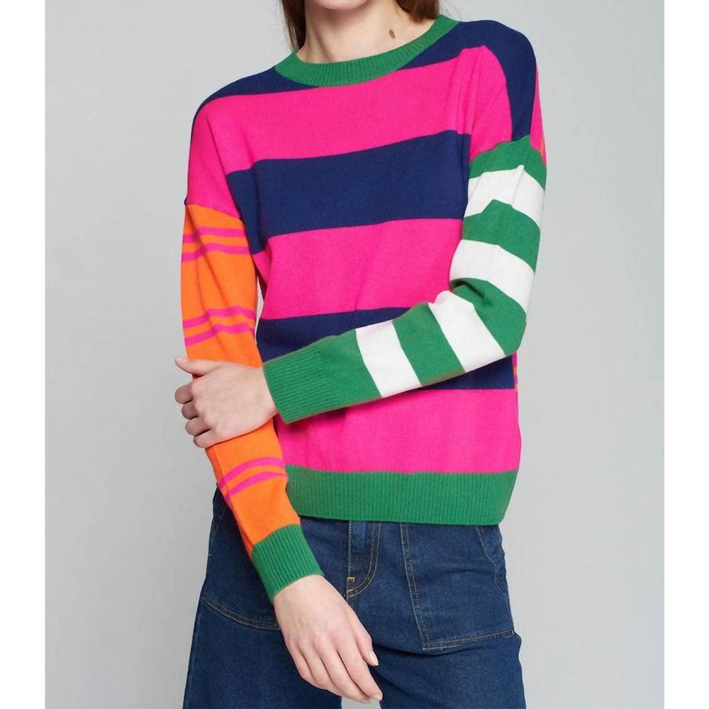 NEW VILAGALLO knit stripe sweater in beige orange pink